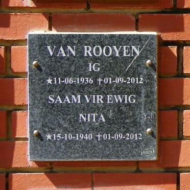 ROOYEN Ig, van 1936-2012 &amp; Nita 1940-2012