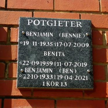 POTGIETER Benjamin 1933-2021 :: POTGIETER Benjamin 1935-2009 :: POTGIETER Benita 1959-2019