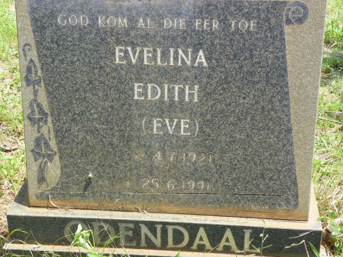 ODENDAAL Evelina Edith 1921-1991