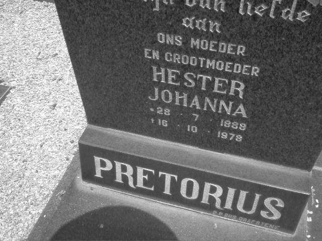 PRETORIUS Hester Johanna 1888-1978