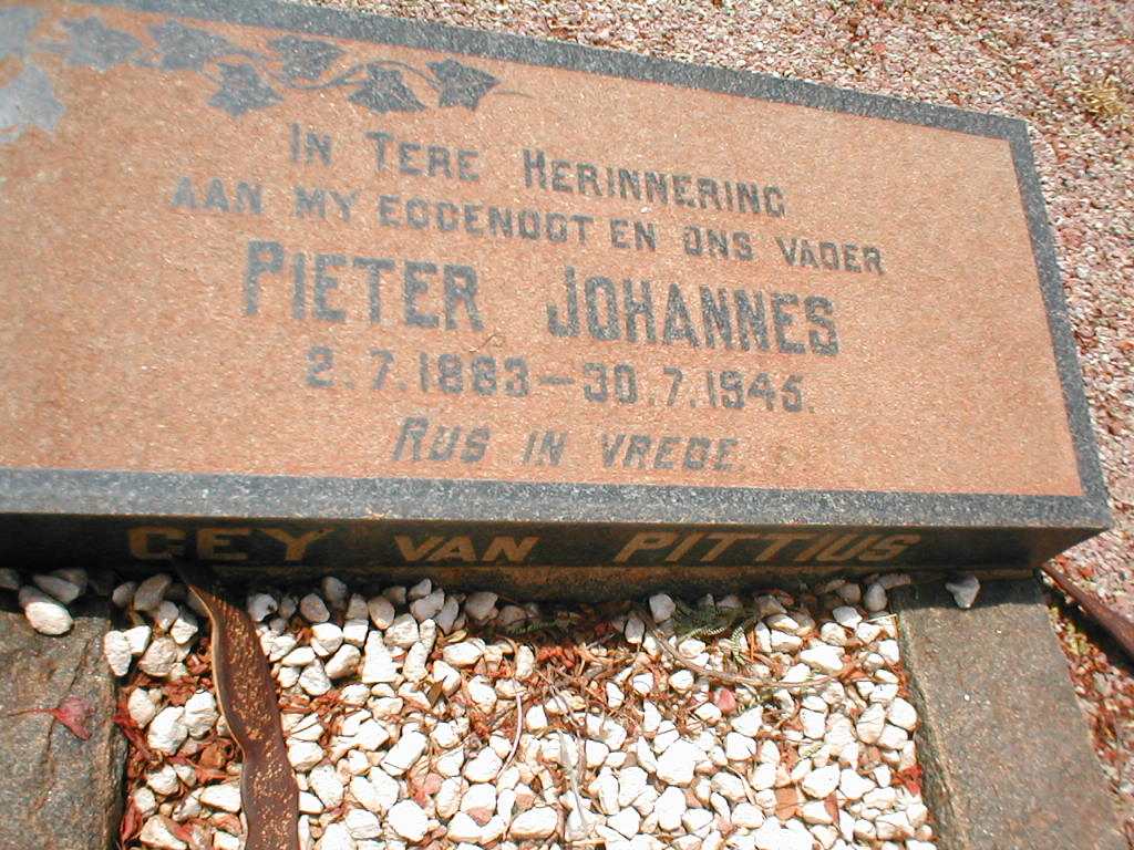 PITTIUS Pieter Johannes, Gey van 1883-1945