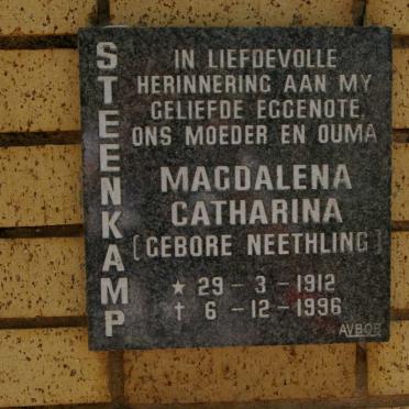 STEENKAMP Magdalena Catharina nee NEETHLING 1912-1996