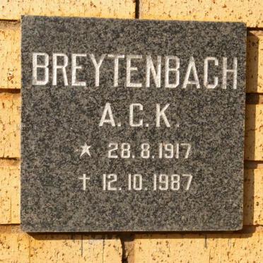 BREYTENBACH A.G.K. 1917-1987