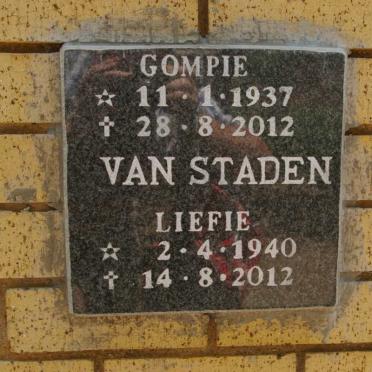 STADEN Gompie, van 1937-2012 &amp; Liefie 1940-2012