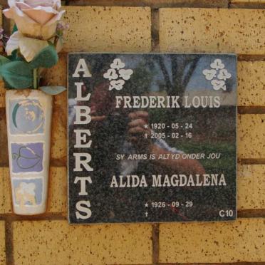 ALBERTS Frederik Louis 1920-2005 &amp; Alida Magdalena 1926-