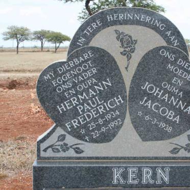 KERN Hermann Paul Frederich 1934-1992 &amp; Johanna Jacoba 1938-