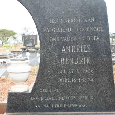 PLESSIS Andries Hendrik, du 1906-1974