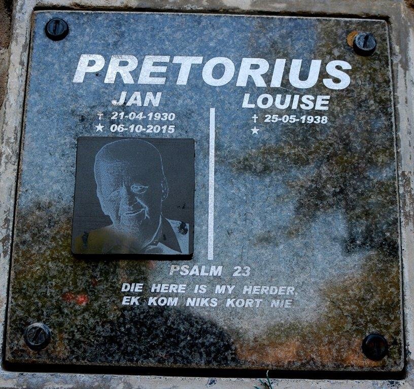 PRETORIUS Jan 1930-2015 &amp; Louise 1938-