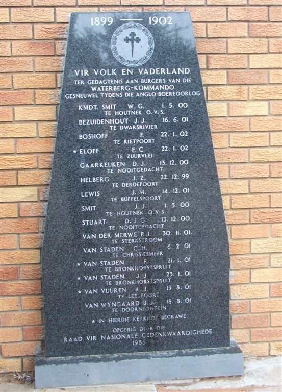 11. Burgers van die Waterberg Kommando, gesneuwel 1899-1902