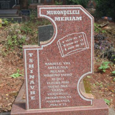 TSHINAVHE Mukondeleli Mêriam 1919-2008
