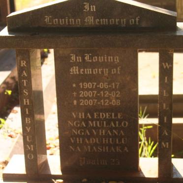 RATSHIBVUMO William 1907-2007