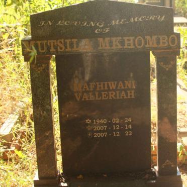 MKHOMBO Mafhiwani Valleriah 1940-2007