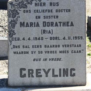 GREYLING Maria Dorathea 1940-1959