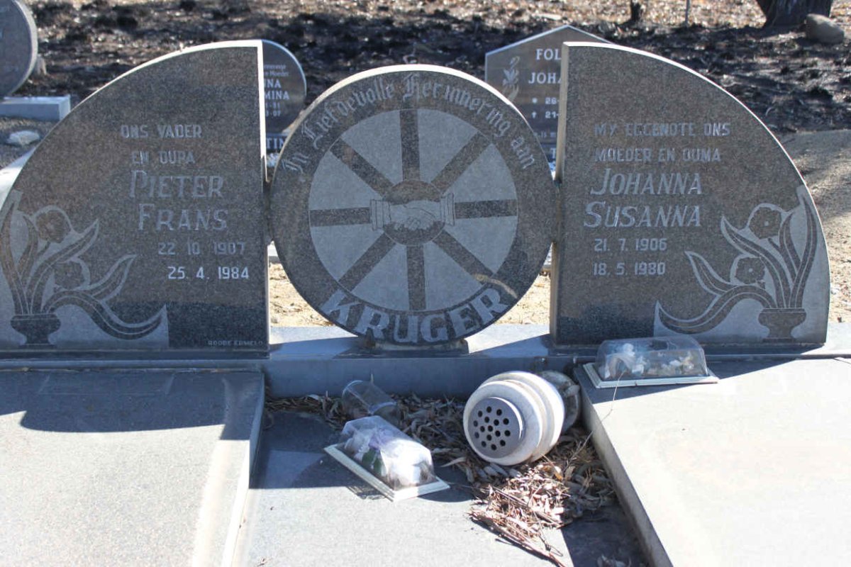 KRUGER Pieter Frans 1907-1984 & Johanna Susanna 1908-1980