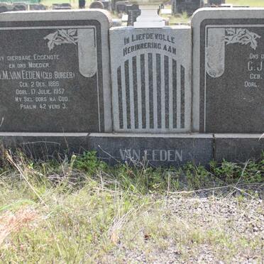 EEDEN G.J., van 1888-1968 &amp; E.D.M. BURGER 1886-1957