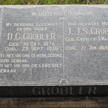 GROBLER D.G. 1874-1956 &amp; J.J.S. GROBLER 1880-1965