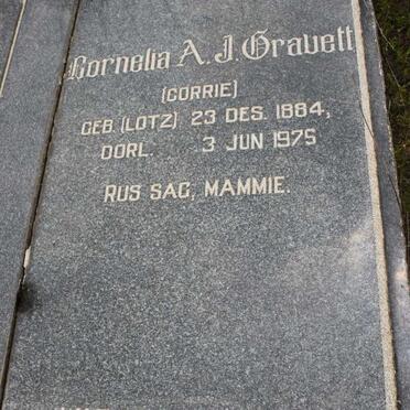 GRAVETT Cornelia A. geb LOTZ 1884-1975