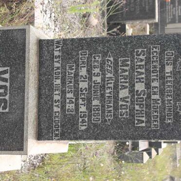 VOS Sarah Sophia Maria nee KLEYNHANS 1880-1941