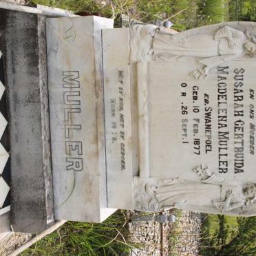 MULLER Susarah Gertruida Magdelena geb SWANEPOEL 1877-19??