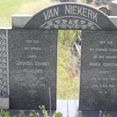NIEKERK Gerhardus Johannes Wilhelmus, van 1880-1958 &amp; Maria Dorothea JOUBERT 1887-1958