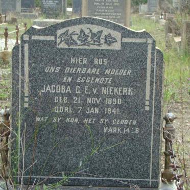 NIEKERK Jacoba G.E., v. 1890-1941