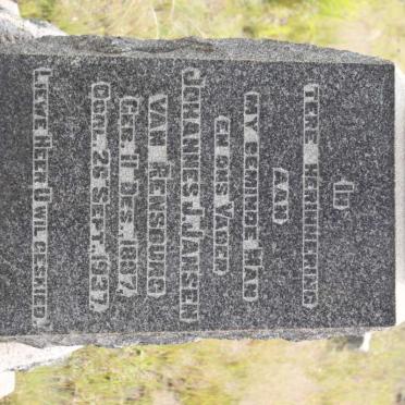 RENSBURG Johannes J., Jansen van 1887-1937  