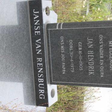 RENSBURG Jan Hendrik, Janse van 1905-1979