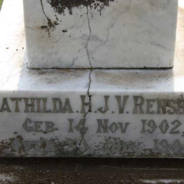 RENSBURG Mathilda H., J. V. 1902-1904