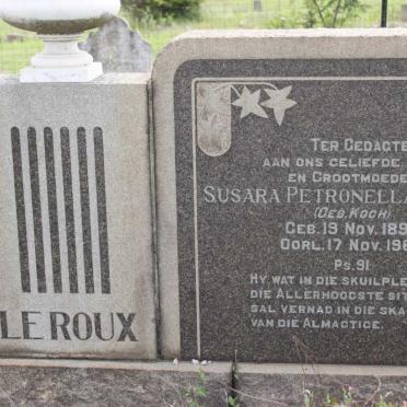 ROUX Jan Hendrik, le 1892-1947 &amp; Susara Petronella KOCH 1894-1966