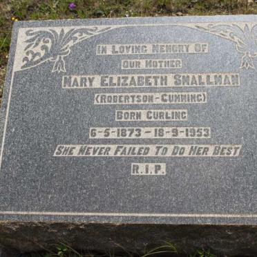SMALLMAN Mary Elizabeth nee CURLING 1873-1953