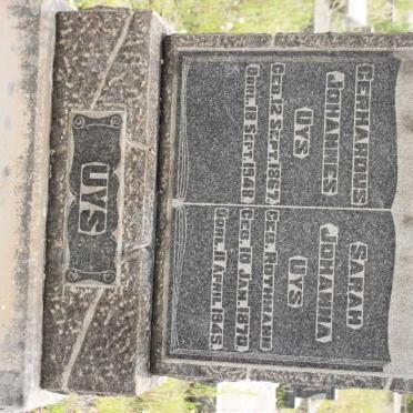 UYS Gerhardus Johannes 1867-1948 &amp; Sarah Johanna ROTHMAN 1870-1945