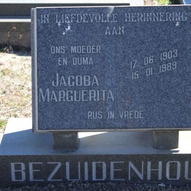 BEZUIDENHOUT Jacoba Marguerita 1903-1989