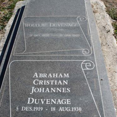 DUVENAGE Woudjie 1898-1952 :: DUVENAGE Abraham Christian Johannes 1919-1930