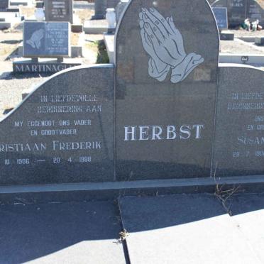 HERBST Christiaan Frederik 1906-1988 &amp; Susanna Sophia 1908-1990