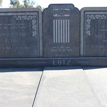 LOTZ Francois Daniel Retief 1889-1964 &amp; Anna Francina KLOPPER 1900-1967