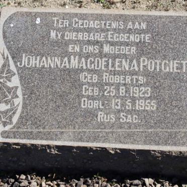 POTGIETER Johanna Magdelena nee ROBERTS 1923-1955