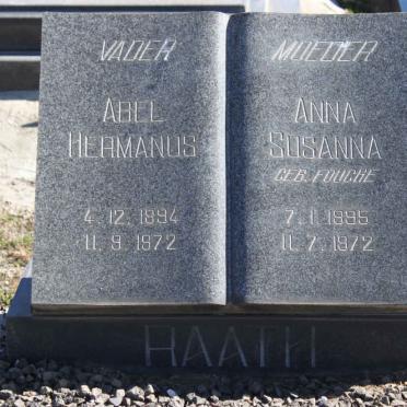 RAATH Abel Hermanus 1894-1972 &amp; Anna Susanna FOUCHE 1885-1972