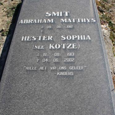 SMIT Abraham Matthys 1912- &amp; Hester Sophia KOTZE 1913-2002