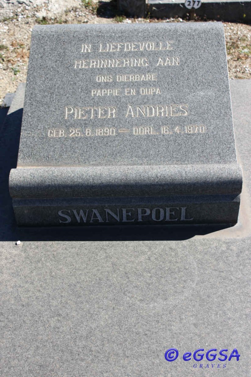 SWANEPOEL Pieter Andries 1890-1970