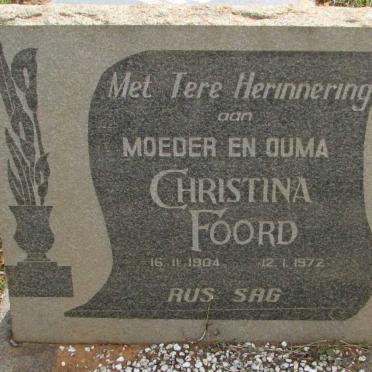 FOORD Christina 1904-1972