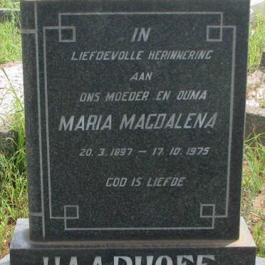 HAARHOFF Maria Magdalena 1897-1975