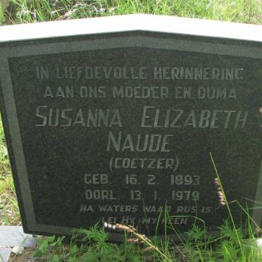 NAUDE Susanna Elizabeth nee COETZER 1893-1979