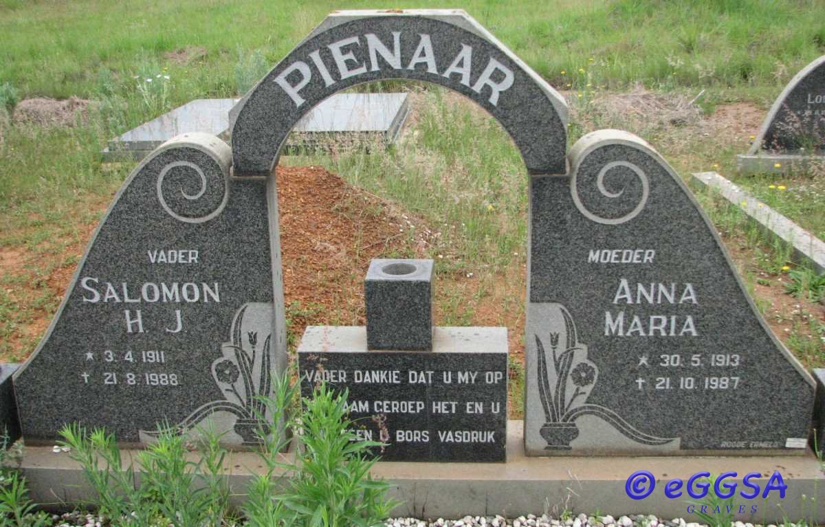 PIENAAR Salomon H.J. 1911-1988 &amp; Anna Maria 1913-1987