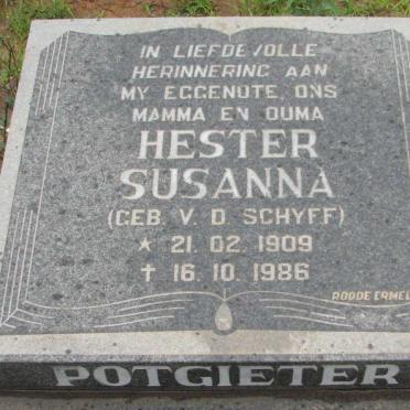 POTGIETER Hester Susanna nee V.D.SCHYFF 1909-1986