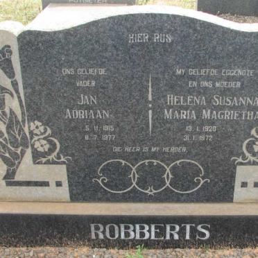 ROBBERTS Jan Adriaan 1915-1977 &amp; Helena Susanna Maria Magrietha 1920-1972