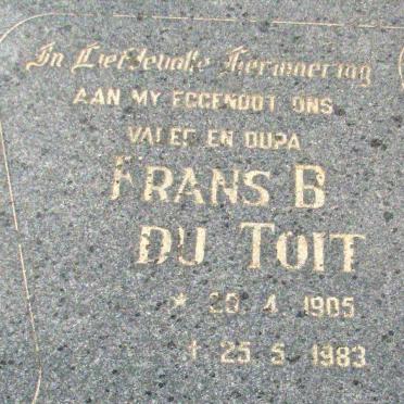 TOIT Frans B., du 1905-1983