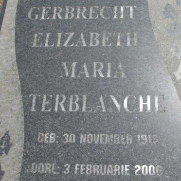 TERBLANCHE Andries Louis 1913-1969 &amp; Gerbrecht Elizabeth Maria 1915-2006