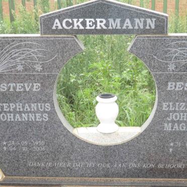 ACKERMANN Stephanus Johannes 1930-2006 &amp; Elizabeth Johanna Magrieta 1939-