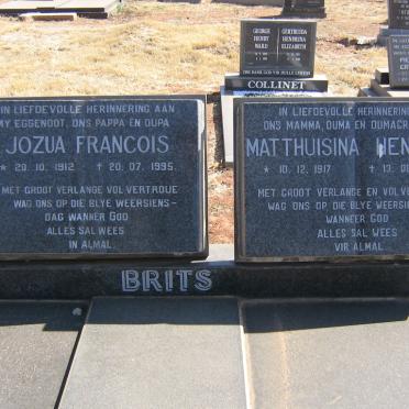 BRITS Jozua Francois 1912-1995 &amp; Matthuisina Hendrika 1917-2001