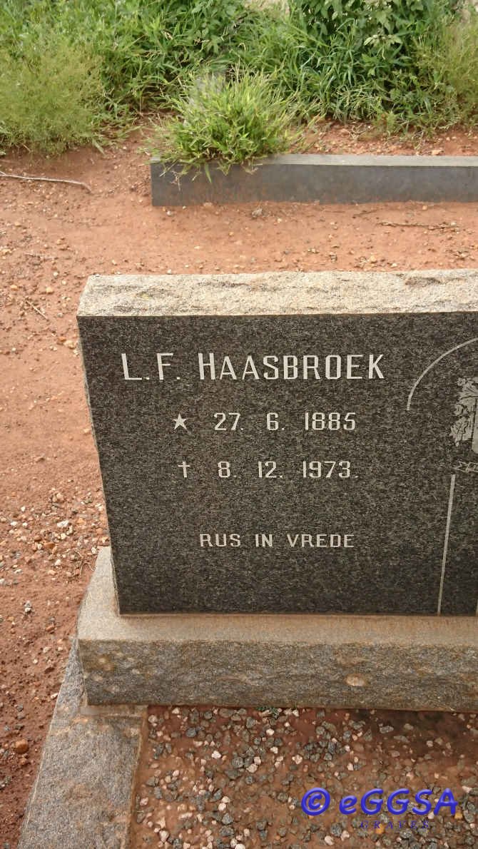 HAASBROEK L.F. 1885-1973